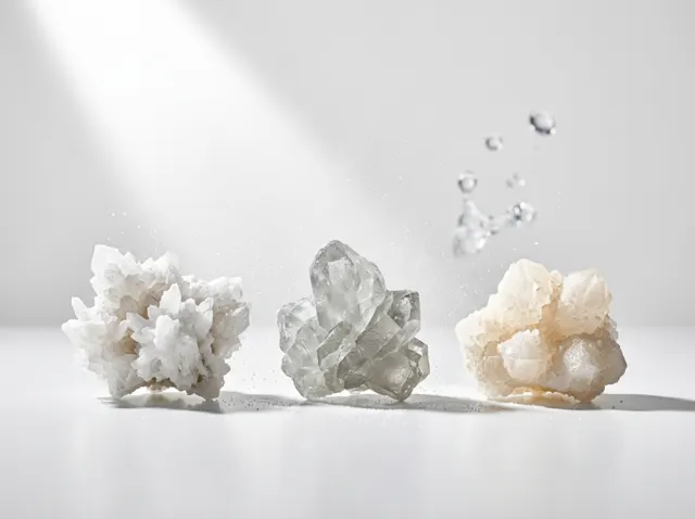 Mineral salt crystals